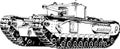 Large armored heavy tank with a powerful gun, hand-drawn ink sketch Royalty Free Stock Photo