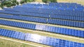 Large arrays of solar panels on a power plant