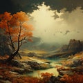 Fantasy Illustrated: A Moody Autumn Landscape Painting