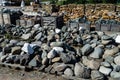 Large assortment of different stones for construction Royalty Free Stock Photo