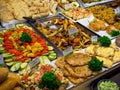 Large assortment of dishes on the counter dining room