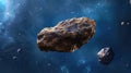 Large asteraid in empty space Royalty Free Stock Photo