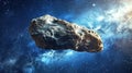 Large asteroid in empty space Royalty Free Stock Photo