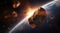 A large asteroid enters the Earth\'s atmosphere