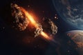 A large asteroid enters the Earth\'s atmosphere