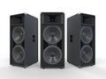 Large Audio Speakers on White Background Royalty Free Stock Photo