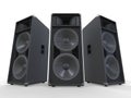 Large Audio Speakers on White Background Royalty Free Stock Photo