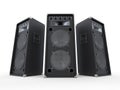 Large Audio Speakers on White Background Royalty Free Stock Photo