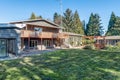 Large backyard lawn in shade large home with deck and gazebo