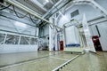 A large bag of milk powder after processing the whey at the milk processing factory Royalty Free Stock Photo