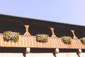 Large balcony with flowerbeds