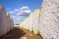 Yellow wrapped bales of cotton Royalty Free Stock Photo