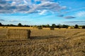 Large bales of Hay just harvested in High Wych, Hertfordshire