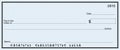 Large bank check with false numbers