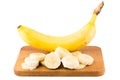 A large Bannana with cut slices Royalty Free Stock Photo