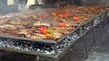 Large barbecue cooking the argentinian Asado. Royalty Free Stock Photo