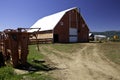 Large barn and barnyard Royalty Free Stock Photo