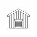 Large barn icon, outline style