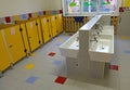 Large bathroom of a nursery without people