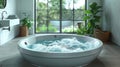 Large Bathtub in Bathroom by Window