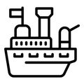 Large battleship icon outline vector. Frigate maritime boat