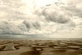 large beach with sormy clouds Royalty Free Stock Photo