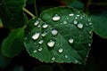 Large beautiful drops of transparent rain water Generative AI