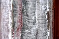 Very large icicles close up photo