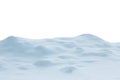 A large beautiful snowdrift on white background.Winter snow background. A big snow drift