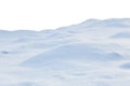 A large snowdrift isolated on white background.Winter snow  background. A big snow drift Royalty Free Stock Photo