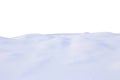 A large beautiful snowdrift isolated on white background.Winter snow  background. A big snow drift Royalty Free Stock Photo