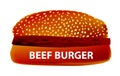 Beef Burger On Seeded Bun