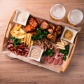 Large beer plate, set of beer snacks Royalty Free Stock Photo