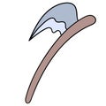 A large beheading knife. cartoon emoticon. doodle icon drawing