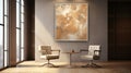 Large Beige Texture Art Piece For Luxurious Office Decor