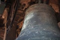 Large bell inside historic building in Venice, Italy - architectural details not visible