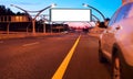 Large billboard on night highway Royalty Free Stock Photo