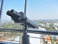 Large binoculars can be used for viewing views on tall buildings Royalty Free Stock Photo