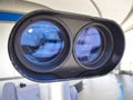 Large binoculars can be used for viewing views on tall buildings Royalty Free Stock Photo