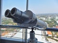 Large binoculars can be used for viewing views on tall buildings Royalty Free Stock Photo
