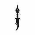 Elegant Dagger Silhouette Icon On White Background