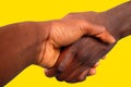 Large Black Handshake (Gold Background)