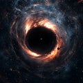 A large black hole\'s vortex in deep, bottomless, starry space. Royalty Free Stock Photo