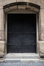 Large black iron doors Royalty Free Stock Photo