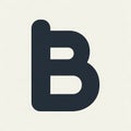 Large Black Letter B on White Background in Minimalist Style for Graphic Design Royalty Free Stock Photo
