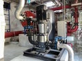 Large black motor And compressed air systems in industrial plants At the pump room fire