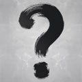 Black Painted Question Mark on Textured Gray and White Background Royalty Free Stock Photo