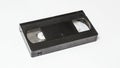 Large black vhs videocassette on white background, front side Royalty Free Stock Photo