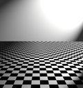 Large black and white checker floor