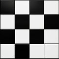 Black And White Chessboard Tile: Realistic Color Palette And Simplified Forms